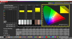 CalMAN ColorChecker (profil: P3, målfärgrymd: P3)