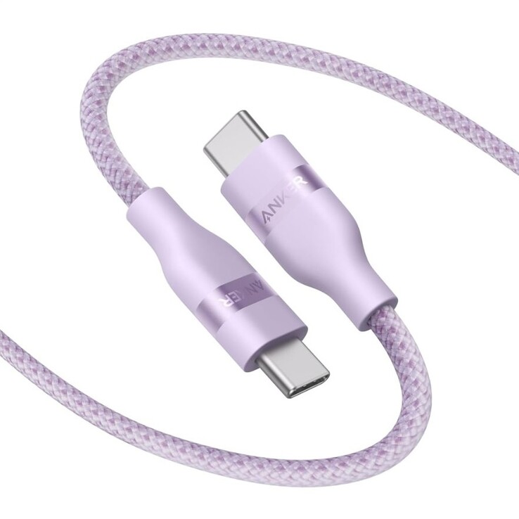Anker USB-C till USB-C-kabel (3 ft, 240W, återvunnen och flätad) i lila lila