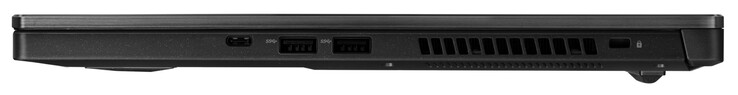 Höger: Thunderbolt 3, 2x USB 3.2 Gen 1 (Typ A), Plats för kabellås