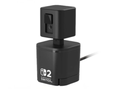 Horis mer prisvärda GameChat-kamera kan monteras direkt på Switch 2, eller användas med den löstagbara piedestalen. (Bildkälla: Hori)