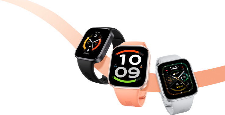Smartklockan Redmi Watch 6 Active finns i färgerna gunmetal, orange och silver (från vänster till höger)