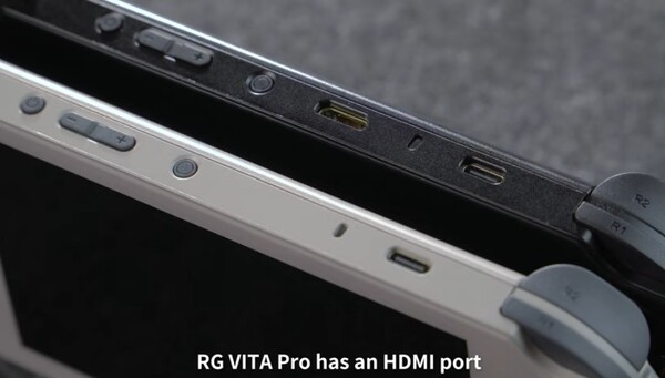 Anbernic RG Vita Pro har en HDMI-port och stöd för DisplayPort.