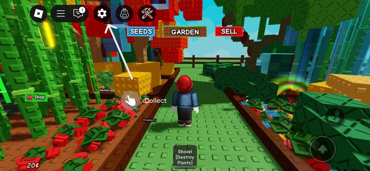 Klicka på ikonen "inställningar" (Bildkälla: Roblox)