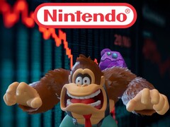 Donkey Kong visas framför en fallande Nintendo-aktieticker (Bildkälla: Nintendo of America med ändringar)