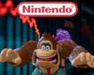 Donkey Kong visas framför en fallande Nintendo-aktieticker (Bildkälla: Nintendo of America med ändringar)