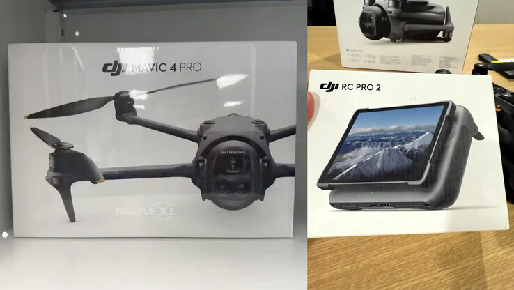 Detaljhandelsförpackningen för DJI:s Mavic 4 Pro och RC Pro 2-kontroller har äntligen läckt ut på nätet. (Bildkälla: Sebastián Fernández via DroneXL)