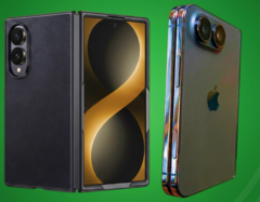 Läckt Galaxy Z Fold 8 Wide-fodral (vänster) vs läckt iPhone Ultra-designmodell (höger).