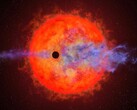 En konstnärsillustration som visar en exoplanet och en stjärna.