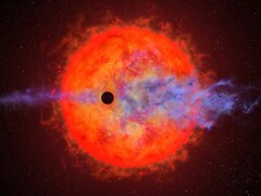 En konstnärsillustration som visar en exoplanet och en stjärna.