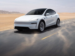 Den nya 2026 Tesla Model Y i Pearl White multicoat-färg. (Bildkälla: Tesla)