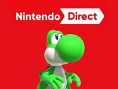 Yoshi avbildad under Nintendo Direct-logotypen (Bildkälla: Nintendo of America med redigeringar)