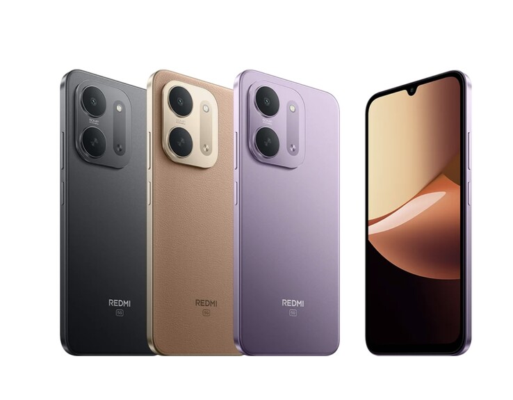 Smarttelefonen Xiaomi Redmi 17C finns i tre färgvarianter: lila, brunt och svart.