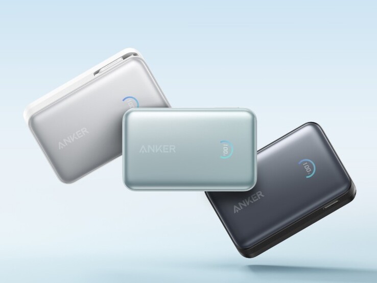 De tre färgerna på Anker Nano Power Bank (10K, 45W, inbyggd utdragbar USB-C-kabel). (Bildkälla: Anker)