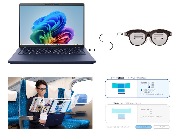 DynaEdge XR1 kan användas för att förlänga skrivbordet på Windows-datorer, även i trånga utrymmen. (Bildkälla: Dynabook)