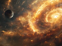 En bild som visar en planet nära ett svart hål. (Bildkälla: Kyraxys - Pixabay)