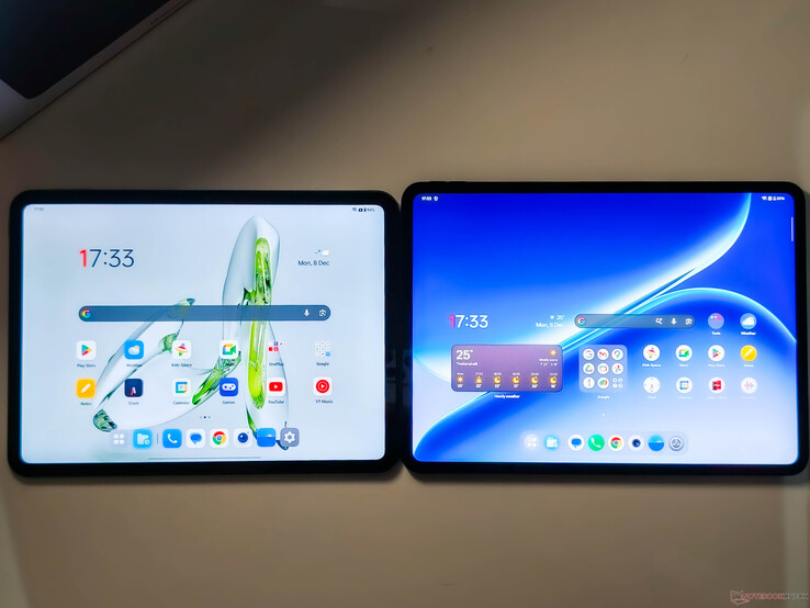 OnePlus Pad Go (vänster) och Pad Go 2 (höger). (Bildkälla: Notebookcheck)