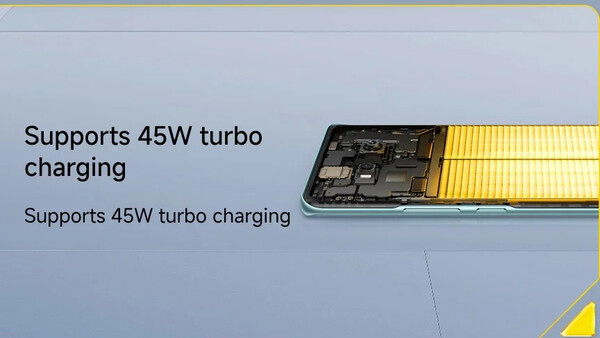 Poco M8 5G laddar betydligt snabbare vid 45W. (Bildkälla: Xiaomi)