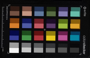 ColorChecker: Den nedre delen av varje färgområde visar referensfärgen