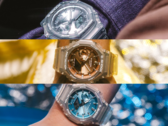 Från botten till toppen, Casio GA2100BM-7A2, GA2100BM-7A5 och GA2100BM-7A8. (Bildkälla: Casio)