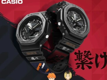 Två GA-B2100-klockor med Haikyu!!-tema baserade på Karasuno och Nekoma. (Bildkälla: @morgan_gshock på Instagram)