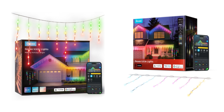 Den gamla (vänster) och den nya (höger) versionen av Govee Icicle Lights. (Bildkälla: Govee)