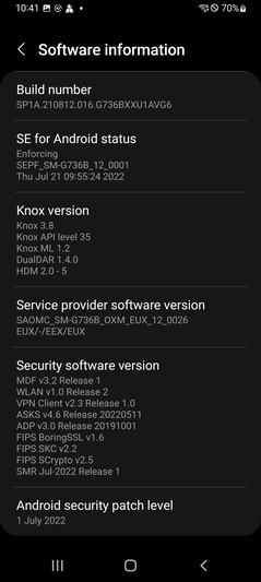 Programvara Samsung Galaxy XCover 6 Pro