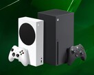 Xbox Series X- och S-konsoler visas på grön bakgrund (Bildkälla: Xbox Wire med ändringar)