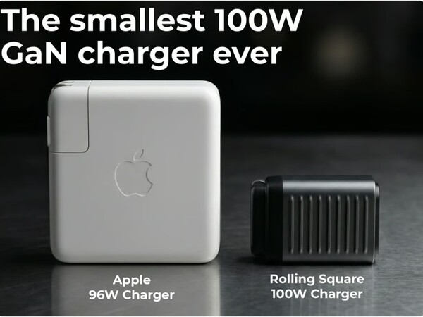Supertiny 100W GaN-laddaren är en bråkdel så stor som en MacBook-laddare.