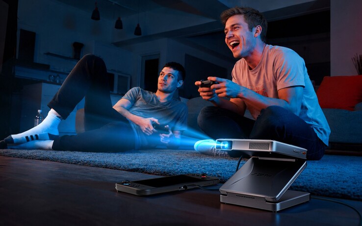 Den trefaldigt hopfällbara projektorn Aurzen Zip Pro kan anslutas till Nintendo Switch.