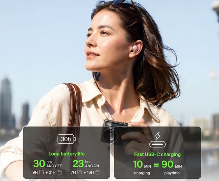 Belkin SoundForm Dot ANC-öronsnäckorna erbjuder flera dagars batteritid med hjälp av laddningsfodralet.