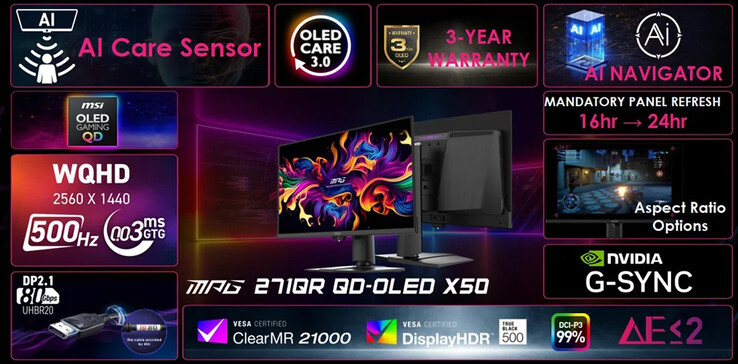 MSI MPG 271QR X50. (Bildkälla: MSI)