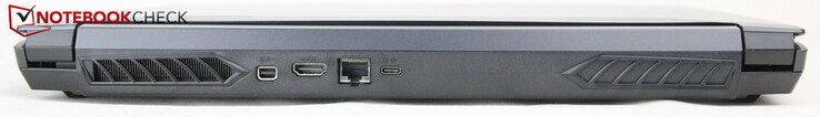 bakre: Mini Displayport, HDMI, LAN, USB-C med Displayport