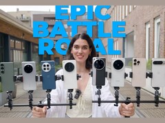 På bilden visas de telefoner som testades med undantag för Samsung Galaxy S25 Ultra (Bildkälla: Versus; redigerad skärmdump)