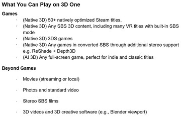 Abxylute 3D One kan visa en mängd olika spel, appar, bilder och filmer i 3D. (Bildkälla: Abxylute)