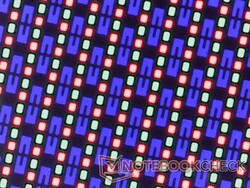 Sharp OLED subpixel array från det glansiga overlayet