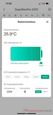 Batteridetaljer och inställningar