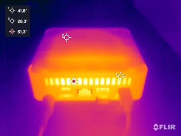 Intel NUC 13 Desk Edition Kit vs. stresstest (baksida)