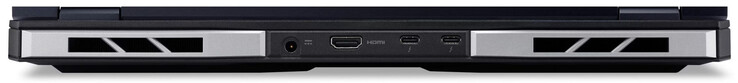Baksida: strömförsörjningsport, HDMI 2.1, 2x Thunderbolt 4 (USB-C; Power Delivery, DisplayPort)