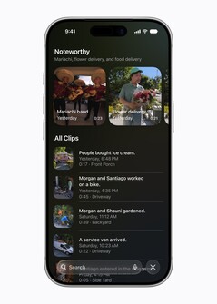 Apple Intelligensfunktionen kan identifiera intressanta kameraklipp och lägga till en textbeskrivning.