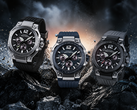 Casio G-Shock GWR-B3000-1A, GWR-B3000-2A och GWR-B3000-8A (från vänster till höger)