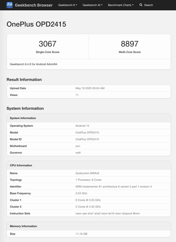 (Bildkälla: Geekbench)