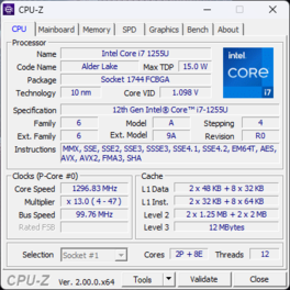 CPU-Z Huvudsida