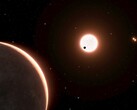 En konstnärsillustration som visar en exoplanet och dess stjärna.