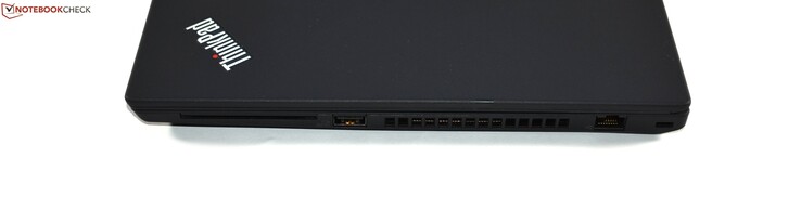 Höger: Smartcard-läsare, USB 3.0 Typ A, RJ45 Ethernet, Kensington-lås