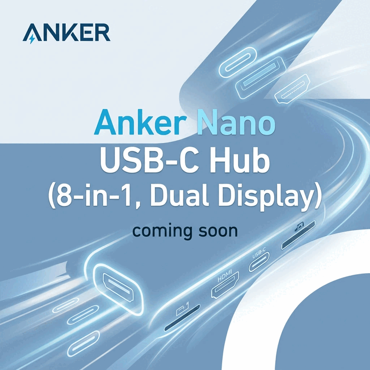 En teaser-bild för Anker Nano USB-C Hub (8-i-1, dubbel skärm)