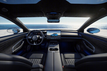 Xiaomi SU7 (2026) i den nya färgen Capri Blue: Den elektriska sportsedanen får mer än bara en mindre ansiktslyftning. (Bildkälla: Xiaomi)