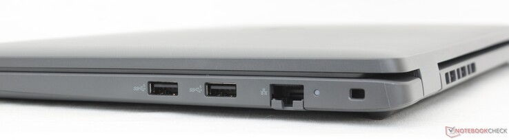 Höger: 2x USB-A 3.2 Gen. 1, Gigabit RJ-45, kilformat lås