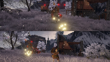 En bild som visar en delad skärm i Outward Definitive Edition.