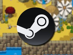 En bild från spelet Ocean's Heart och den modifierade Steam-logotypen.