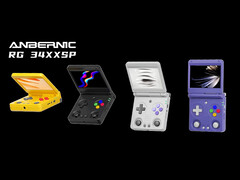 Anbernic kommer att erbjuda RG34XX SP i fyra färgalternativ, varav ingen med genomskinlig finish. (Bildkälla: Anbernic)